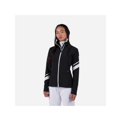 Bluza ski Rossignol Strawpile Fleece për goca, fleece, gjysmë zinxhir, e zezë