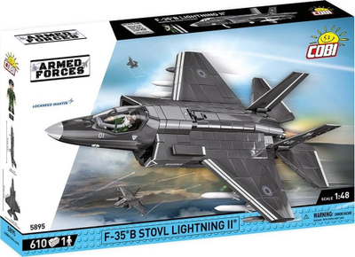 Set ndërtimi COBI F-35B STOVL Lightning II 5895, 610 pjesë, shkalla 1:48, gri