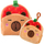 Portofol pelushi me varëse Capybara Strawberry, 9.5 x 8 cm, i kuq