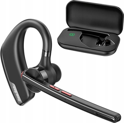 Kufje Bluetooth New Bee M51, mono me mikrofon, me kuti karikimi, e zezë
