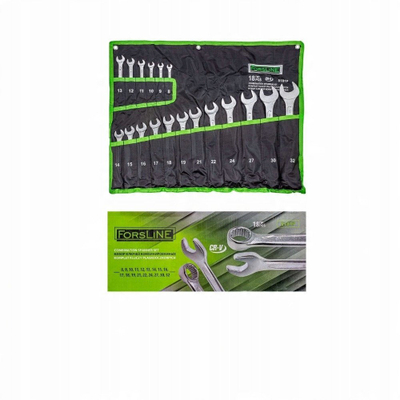Set çelësa kombinues Forsline FL-5181P, 18 copë, 8-32mm, argjendtë