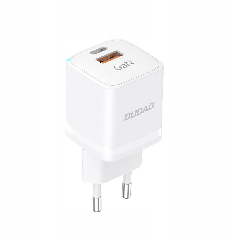 Karikues muri Dudao A13Pro GaN, 33W, USB C dhe USB A, i bardhë