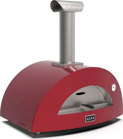 Furrë pice Alfa Forni Moderno 2 Pizze, me dru, për jashtë, e kuqe Antique Red