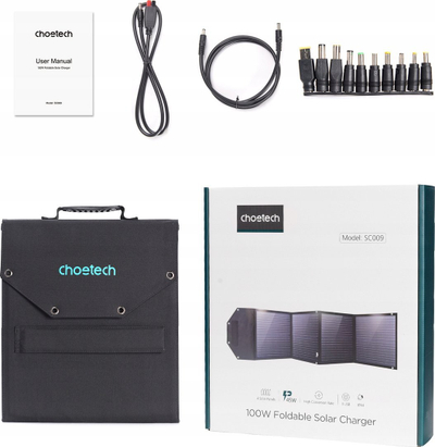 Karikues diellor Choetech Sunny, 100W, USB USB C DC, i zi