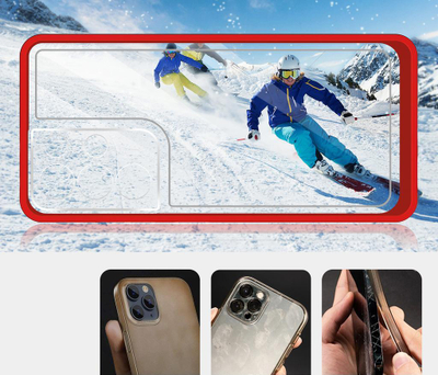 Mbulesë telefoni Hybrid Armor për Samsung Galaxy S21 Ultra 5G, 3 në 1, e tejdukshme, me kornizë të kuqe
