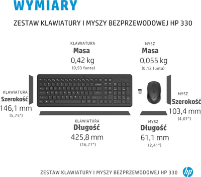 Set tastierë dhe maus wireless HP 330, layout FR