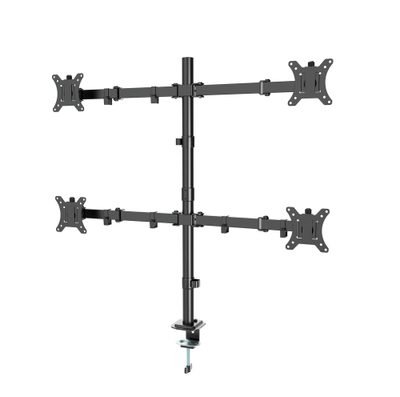 Носач за монитори Gembird Adjustable Desktop, 4 екрани 13-32\", вртлив, црн
