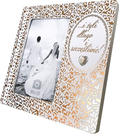 Kornizë foto Kukartka Moments Frame RM-041 Wedding, 10x15 cm, MDF, ngjyrë druri me shkëlqim metalik