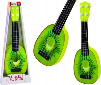 Ukulele lodër Leantoys Kiwi, 4 tela, 35cm, jeshile