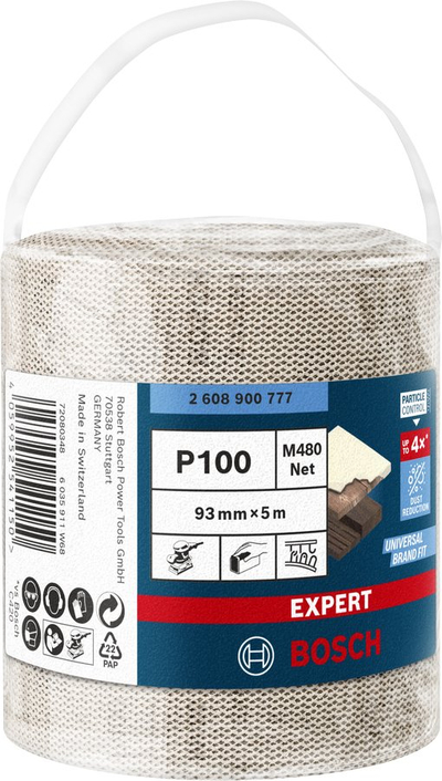 Rrotull letre smerili Bosch Expert M480, 93mm, 5m, granulim 100