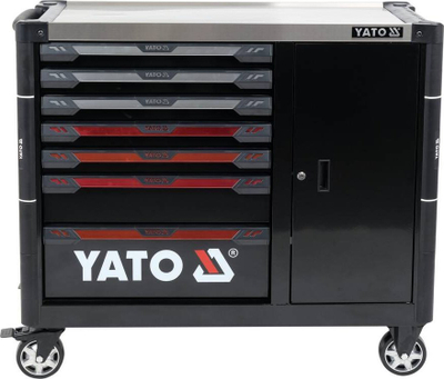 Dollap shërbimi Yato YT-09033, 7 sirtarë, me rrota, i zi
