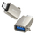 Adapter USB-C në USB-A Joyroom S-H151, OTG, metalik, argjendtë