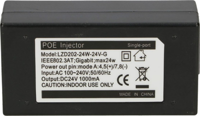 Adapter PoE Extralink 24V 24W 1A, Gigabit, i zi