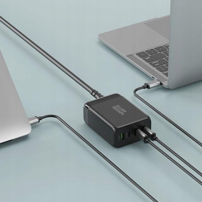 Karikues GaN Silver Monkey SMA155, 200W, 3x USB-C PD, USB-A QC 3.0, i zi