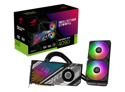 Kartë grafike ASUS ROG Strix LC RTX 4090 O24G Gaming, 24GB GDDR6X, me ujë të ftohtë, e zezë