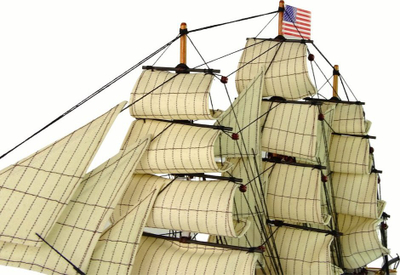 Model anije për koleksion USS Constitution XXL, me bazë druri, shumë i detajuar, shumëngjyrësh