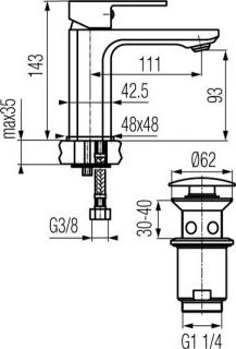 Rubinet lavamani Valvex Loft, LOW FLOW, i zi mat
