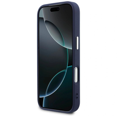 Këllëf telefoni Karl Lagerfeld Karl RSG Logo MagSafe, për iPhone 17 Pro, eko lëkurë, blu