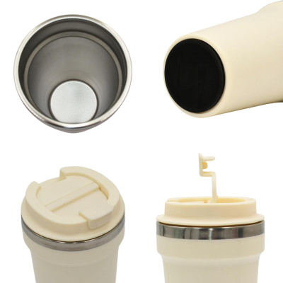 Термос за патување Excellent Houseware, 500ml, не‘рѓосувачки челик, екру