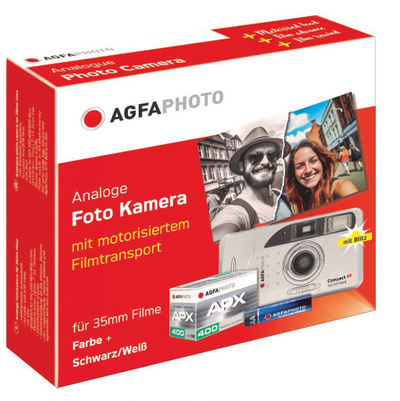 Aparat fotografik analog AGFAPHOTO Compact FF, film 35mm, blic i integruar, argjendtë