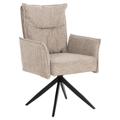 Karrige ngrënieje Zorin me tapiceri 64x66x94,5Hcm (HM9846.07), bezhë/ zezë