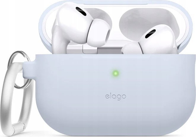 Заштитна футрола за слушалки Elago Hang за AirPods Pro 2, силиконска, со карабинер, сина