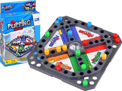 Lojë tavoline Ludo Mini Chinese GR0497, version për udhëtim, për familje, shumëngjyrëshe