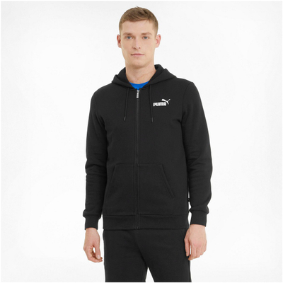 Bluzë me kapuç Puma Essentials Full Zip Logo, për meshkuj, madhësia 2XL, e zezë