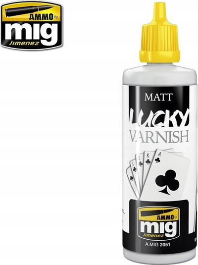 Llak mat për maketa Ammo by Mig Lucky Varnish Mig 2051, 60 ml, transparent