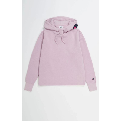 Bluzë me kapuç Champion Embroidered Script Logo Fleece, për femra, e zezë