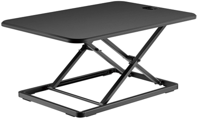 Tavolinë ngritëse Techly Desk Converter, ultra e hollë, lartësi e rregullueshme, e zezë