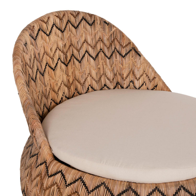Karrige Round Ladlon rattan natyral jastëk ecru 97×97×76 cm (HM5992)
