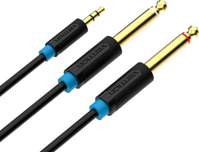 Kabëll audio Vention, 3.5mm në 2x 6.3mm, 1.5m, i zi