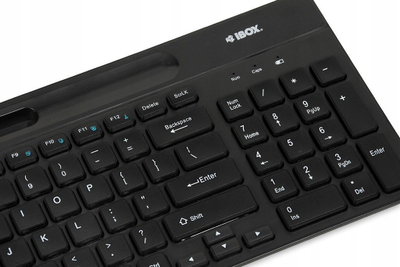 Tastierë IBOX Kallisto, wireless 2.4 GHz dhe Bluetooth 5.1, QWERTY, e zezë