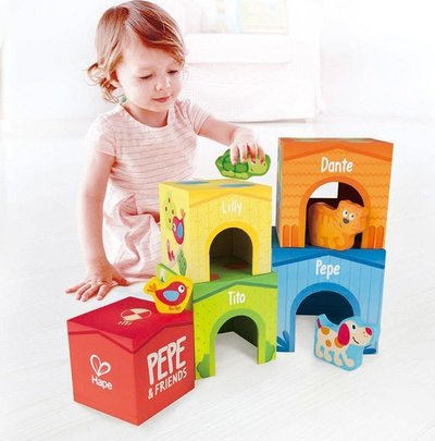 Lodër Hape Friendship Tower, 9 elemente, shumëngjyrëshe