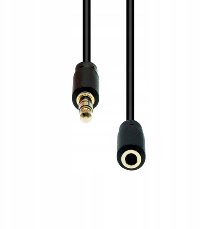 Аудио кабел ProXtend 3-пински тенок, 3.5 mm, 10 m, црн