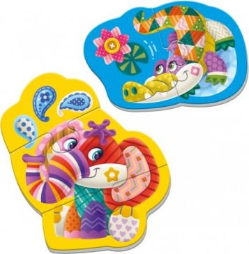 Puzzle magnetik për fëmijë Roter Kafer, elefant dhe krokodil