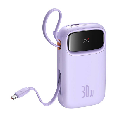 Baseus QPow 2 10000mAh 30W 2xUSB-C karikues portativ (i purpurt)