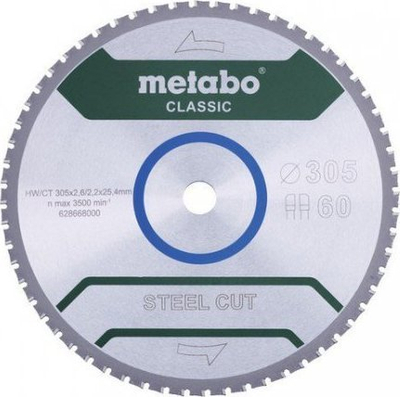 Disk sharrë rrethore Metabo Steel Cut Classic 628668000, 305mm, 60 dhëmbë, për çelik