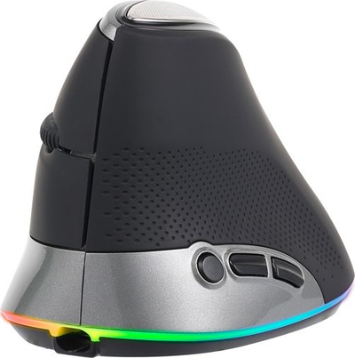 Maus wireless Marvo M708W, vertikal, me drita RGB, i zi