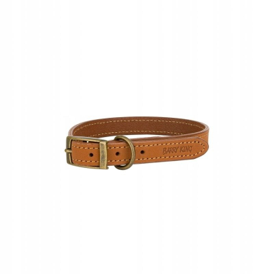 Qafore qeni Barry King Leather Collar, lëkurë natyrale, S 31-38 cm, bezhë