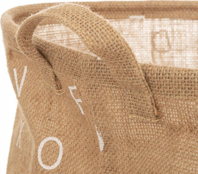 Shportë lodrash Atmosphera Alphabet Toy Basket, jute, Ø35cm, kafe