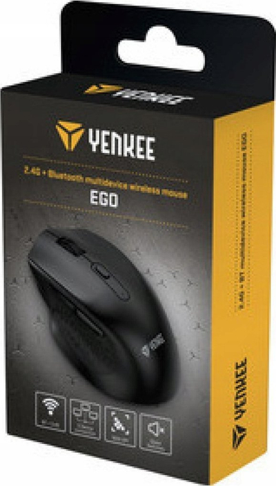 Бежичен глушец YENKEE YMS 2050BK Dual WL EGO, ергономски, црн