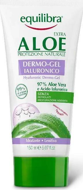 Xhel dermo për trup Equilibra Extra Aloe, me aloe vera dhe acid hialuronik, 150 ml