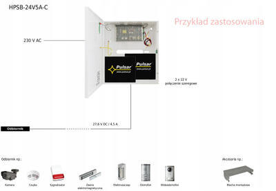 Напојување Pulsar HPSB-24V5A-C, 24V, 5A, сиво