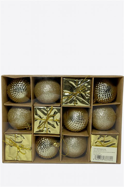 Set topash dekorues 12/1, kuqe/gold/argjendtë. UNIMIKS