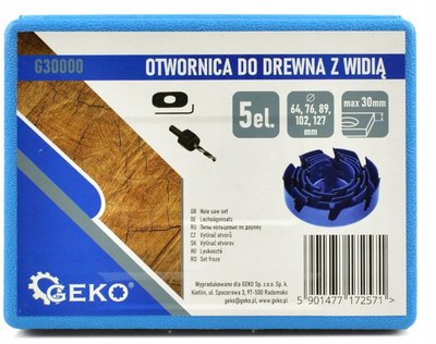 Set sharra rrethore për dru Hole Saw, 64–127mm, 5 copë, me karbid