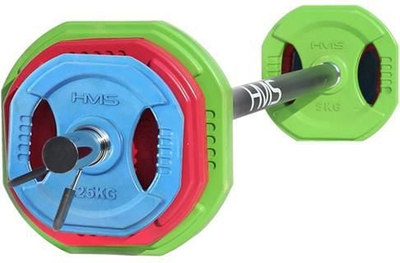 Set barbel HMS SBP20, 20 kg, për Body Pump, shumëngjyrësh
