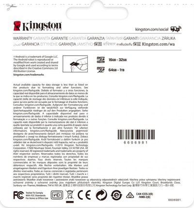Kartë memorie Kingston Canvas Select Plus microSDXC, 64 GB