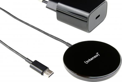 Karikues wireless magnetik Intenso MB1, me adapter rryme, i zi